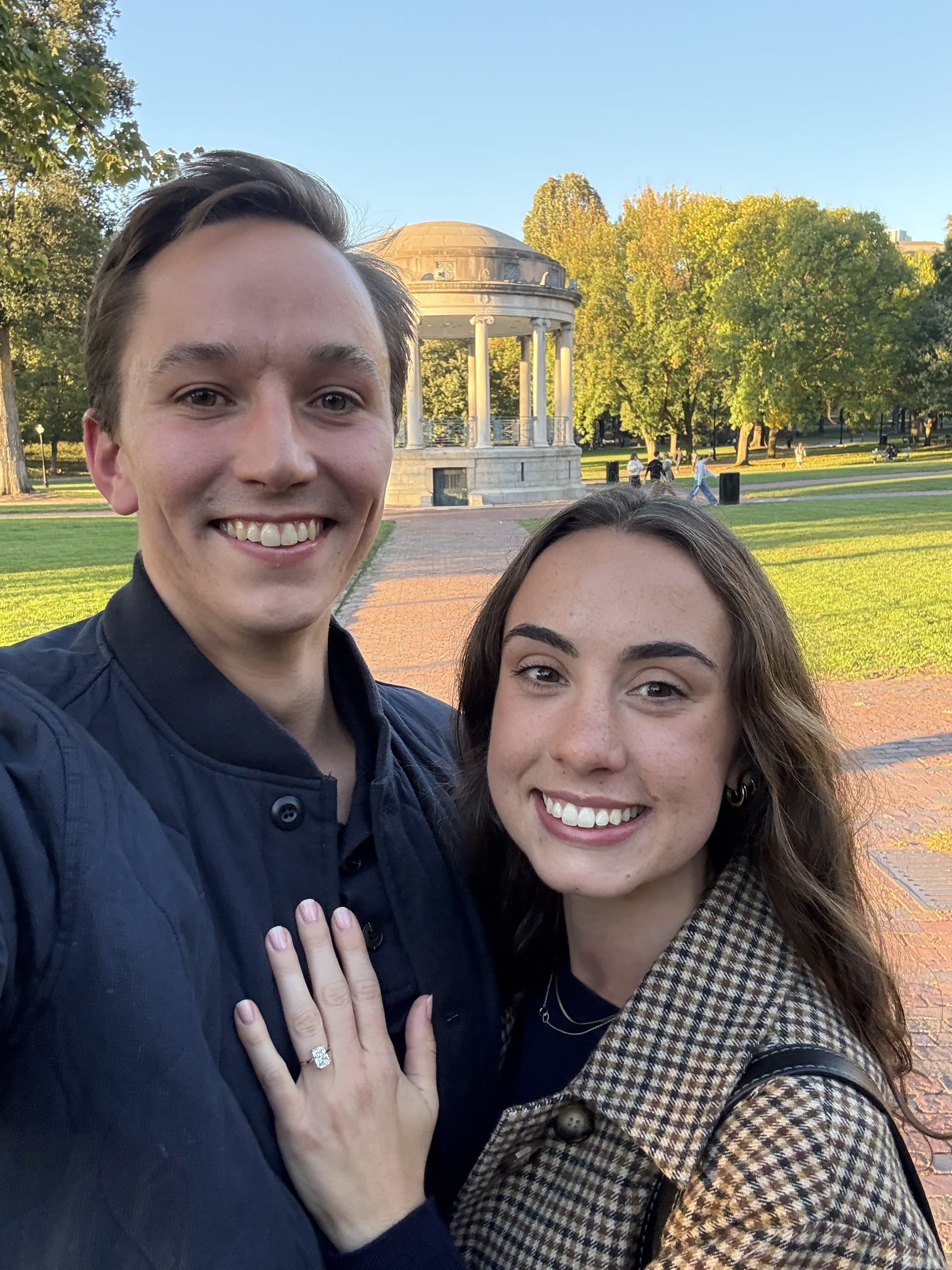 We're engaged! Will proposed in the Boston Common, where we went on our very first date nearly 7 years prior
