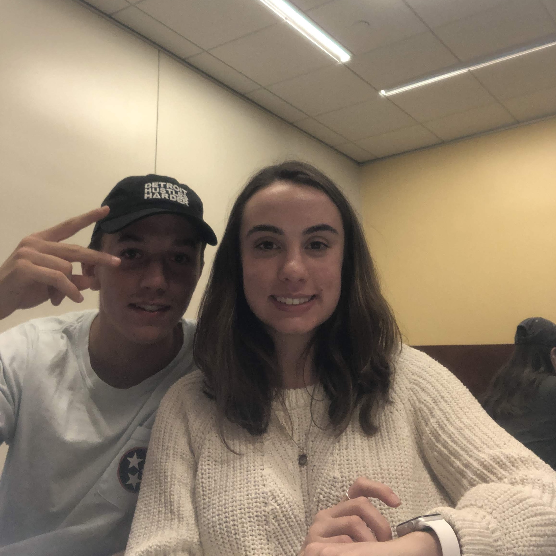 Selfie while studying in the library.