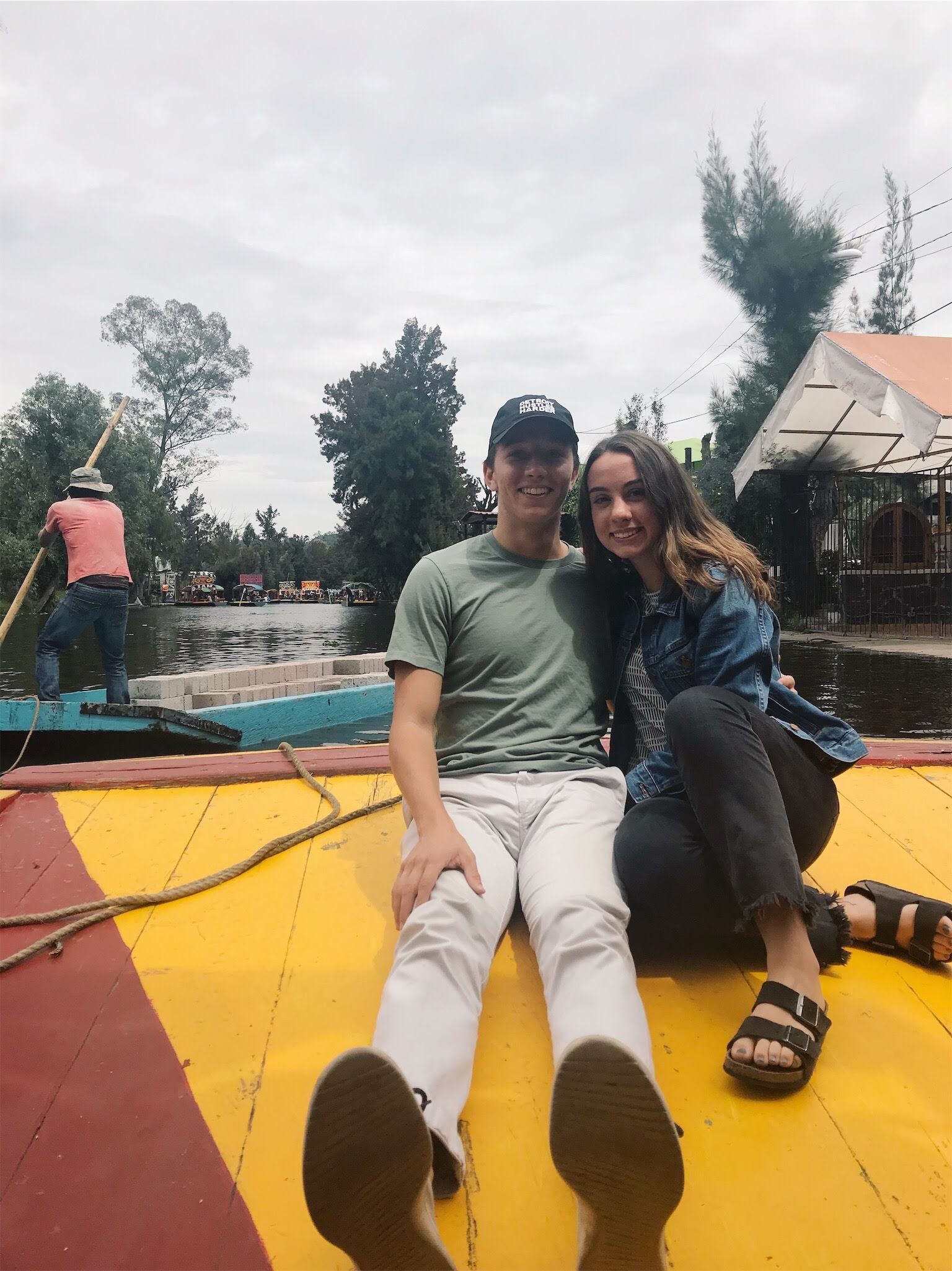 On a trajinera in Mexico City, where Will spent the summer of 2019.