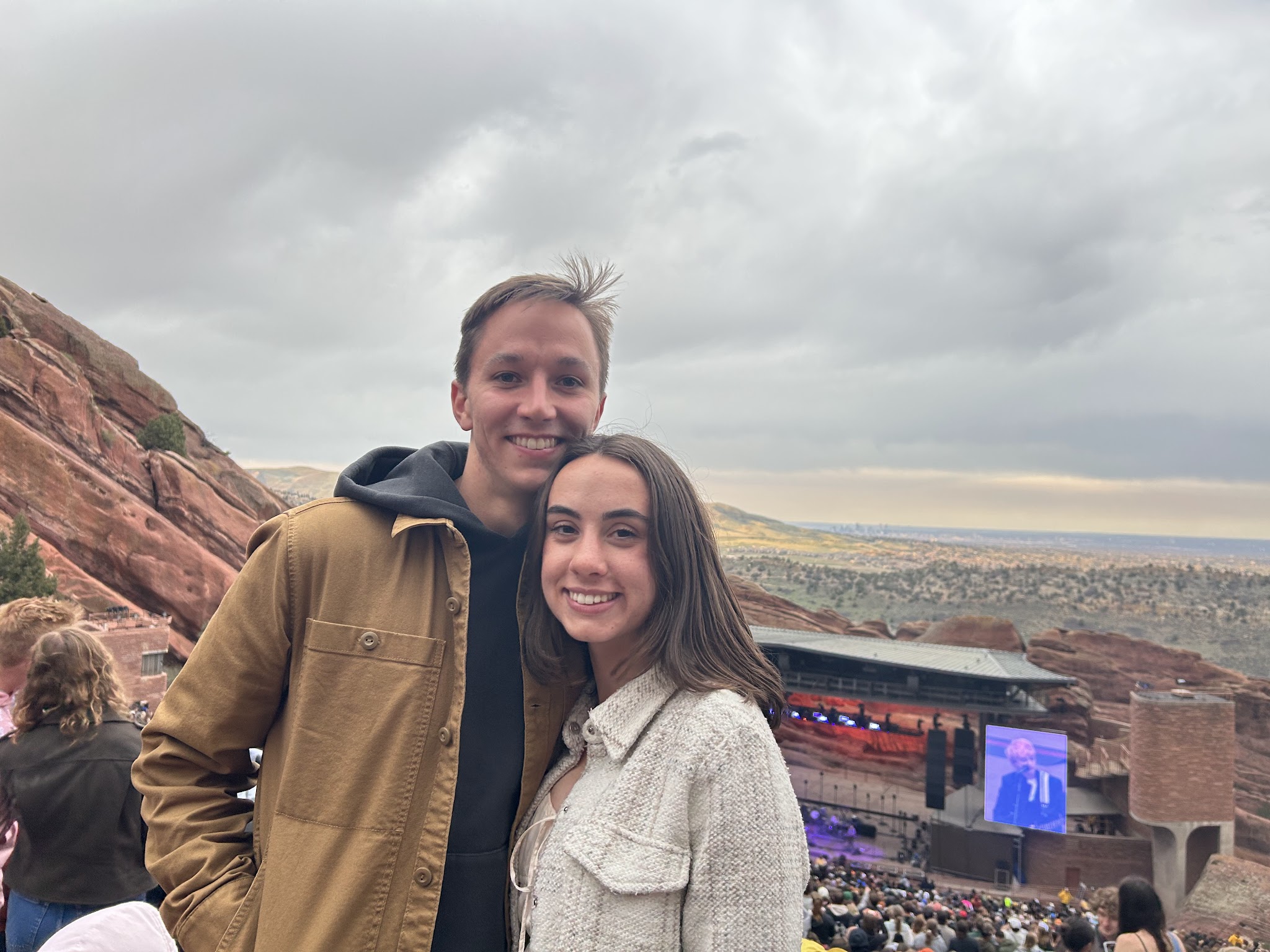 At a concert at Red Rocks.